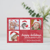 Cartes photos de Noël rouge et blanc (Debout devant)