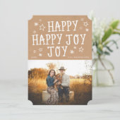 Cartes photos de Noël Rustic Happy Joy (Debout devant)