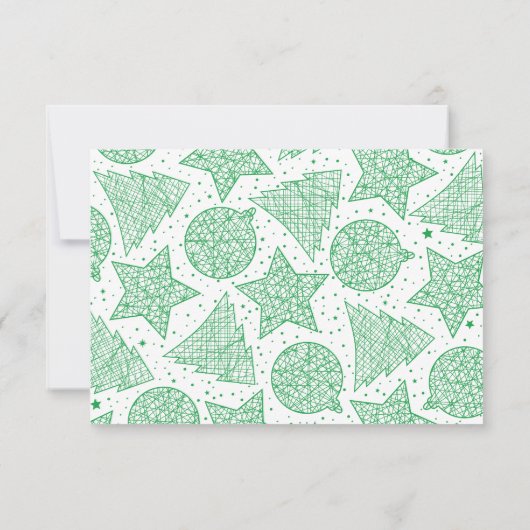 Cartes photos de Noël vert et blanc (Dos)