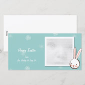 Cartes photos de Pâques Aqua Bunny (Devant / Derrière)