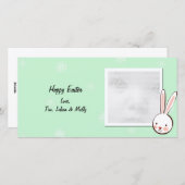 Cartes photos de Pâques Lapin Vert (Devant / Derrière)