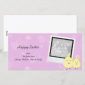 Cartes photos de Pâques Pink Baby Chick (Devant / Derrière)