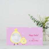 Cartes photos de Pâques Pink Baby Chick (Debout devant)