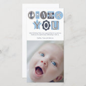 Cartes photos de typographie de garçons de bleus (Devant / Derrière)