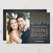 Cartes photos de vacances brillants - Or (Devant / Derrière)