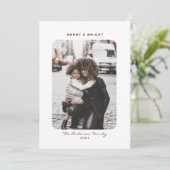 Cartes photos de vacances de Noël simples et propr (Debout devant)