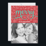 Cartes photos de vacances illustrés<br><div class="desc">Célébrez la saison avec cette carte de vacances moderne et élégante de Berry Berry Sweet. Visitez WWW.BERRYBERRYSWEET.COM pour plus de détails sur nos collections de vacances.</div>
