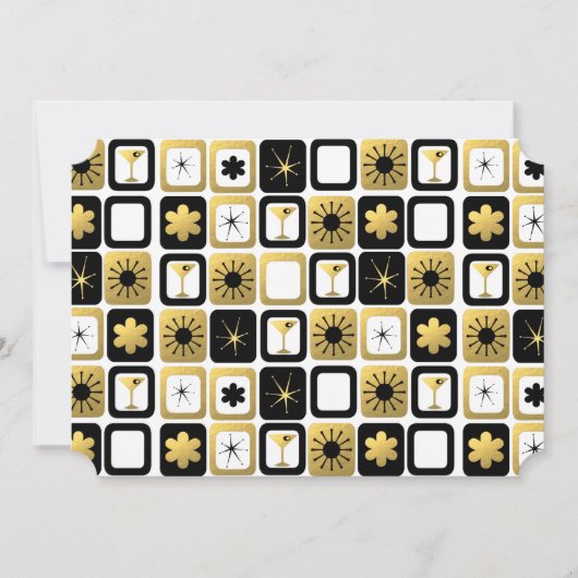 Cartes photos d'or rétro glamour (Devant)