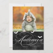 Cartes photos éffrayant d'Halloween Bat (Devant)