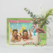 Cartes photos Festive Flamant rose Noël (Debout devant)