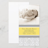 Cartes photos gris de baby shower de Merci de (Devant / Derrière)