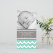Cartes photos gris turquoises de baby shower de (Debout devant)