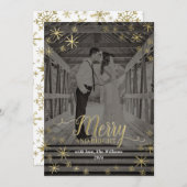 Cartes photos Joyeuses et Bright Snowflakes (Devant / Derrière)