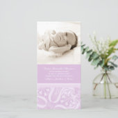 Cartes photos lilas de baby shower de Merci (Debout devant)