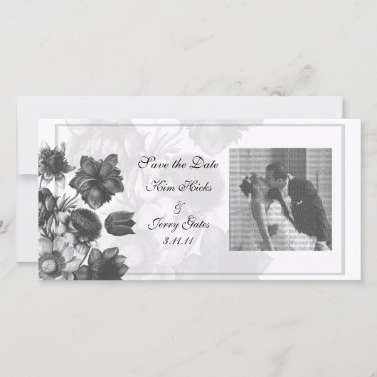 Cartes photos Mariage gris élégant (Devant)
