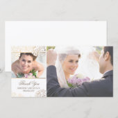 Cartes photos Mariages de fleurs blanches et d'or (Devant / Derrière)