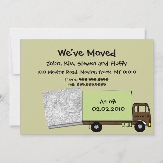 Cartes photos modernes de Green Moving Faire-part (Devant)
