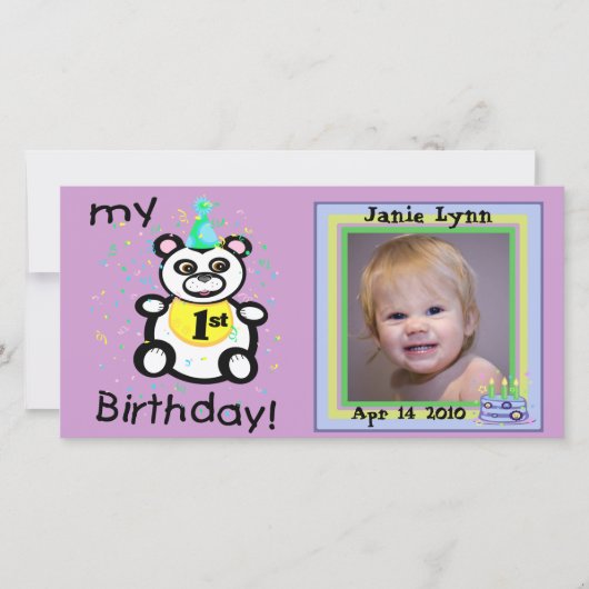 Cartes photos personnalisés 1er anniversaire (Devant)