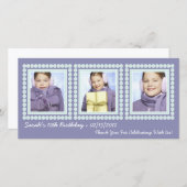 Cartes photos pourpres de Merci de fille (Devant / Derrière)