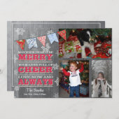 Cartes photos rustiques du Bunting de Noël (Devant / Derrière)