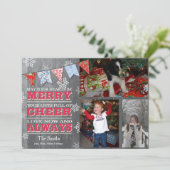 Cartes photos rustiques du Bunting de Noël (Debout devant)