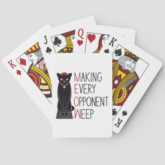 Cartes Pièce de jeu d'échecs Chat Noir avec Texte (dos)