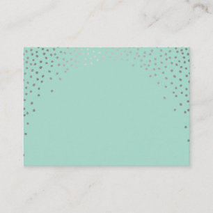 CARTES PLACE mini spot confetti argent menthe