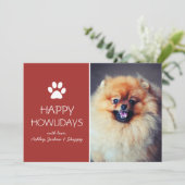 Cartes Plat Empreinte de patte Red Pet Photo (Debout devant)