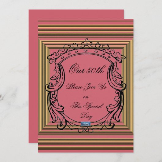 Cartes plates 2 Rose (Cadres dorés) RFPMDesigns©️2 (Devant / Derrière)