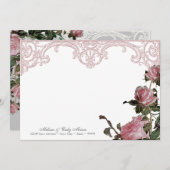 Cartes plates avec note de remerciement - Trellis  (Devant / Derrière)