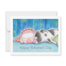 Cartes plates de la Saint-Valentin pour mini-porce