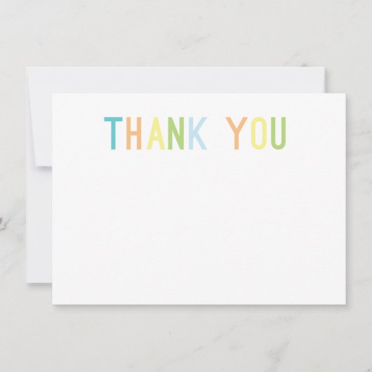 Cartes plates de Merci coloré d'acclamation (Devant)