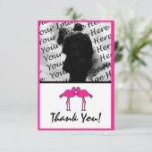 Cartes plates de Merci de photo de Flamant rose (Debout devant)