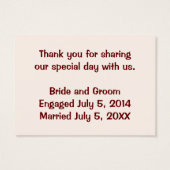 Cartes plates de Merci d'événements Mariage person (Dos)