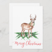 Cartes plates de Noël Deer (Devant / Derrière)
