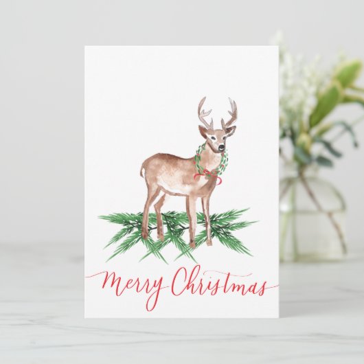 Cartes plates de Noël Deer (Debout devant)