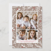 Cartes plates de Noël et d'hiver en écru avec des  (Devant)