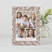 Cartes plates de Noël et d'hiver en écru avec des  (Debout devant)