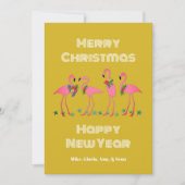 Cartes plates de Noël Flamants roses Salutations d (Devant)