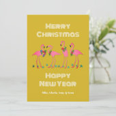 Cartes plates de Noël Flamants roses Salutations d (Debout devant)