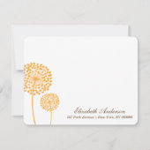 Cartes plates de notes de pissenlits orange (Devant)