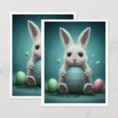 Cartes plates de Pâques avec lapin graphique (Devant / Derrière)