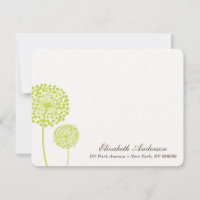 Cartes plates de pissenlits verts