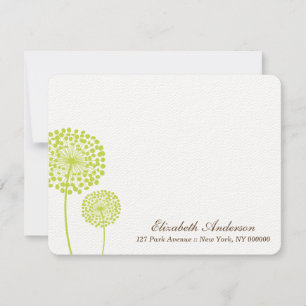Cartes plates de pissenlits verts