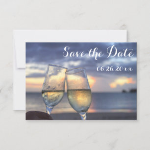 Cartes plates de sauvegarde de date de plage de co