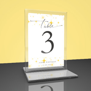 Cartes plates de tableau d'anniversaire jaune étin