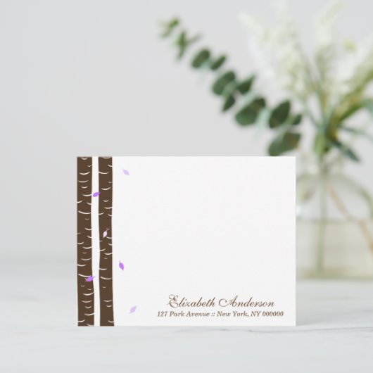 Cartes plates en papier avec des bouleaux et lavan (Debout devant)