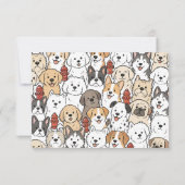 Cartes plates illustrées de Chiens Mignons & Borne (Dos)