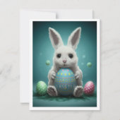 Cartes plates illustrées de lapin de Pâques (Devant)