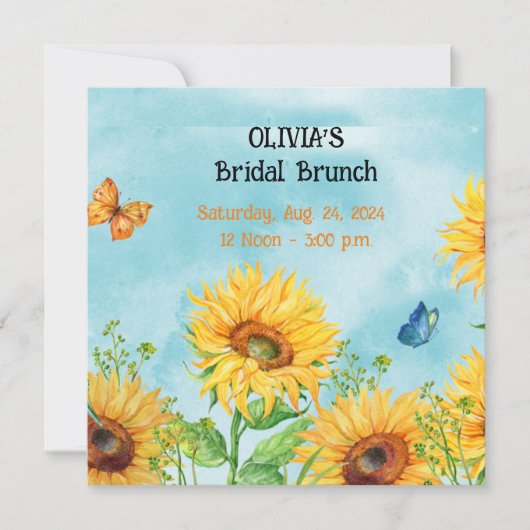 CARTES PLATES INVITATION MARIAGE TOURNESOL (Devant)